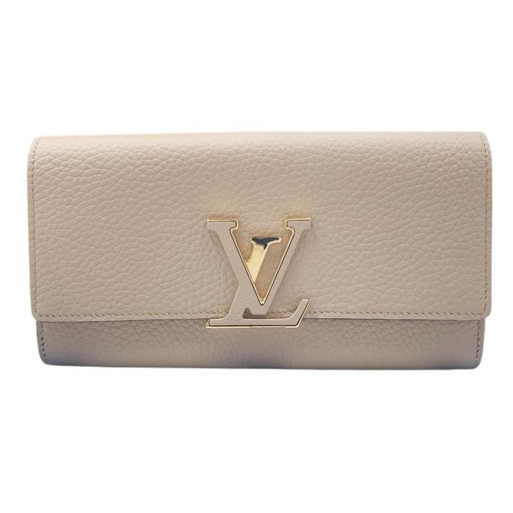 LOUIS VUITTON ルイヴィトン 長財布 ポルトフォイユ･カプシーヌ M61249 ガレ（ピンクベージュ系） トリヨンレザー レディース 二つ折り ゴールド金具 新品未使用展示品