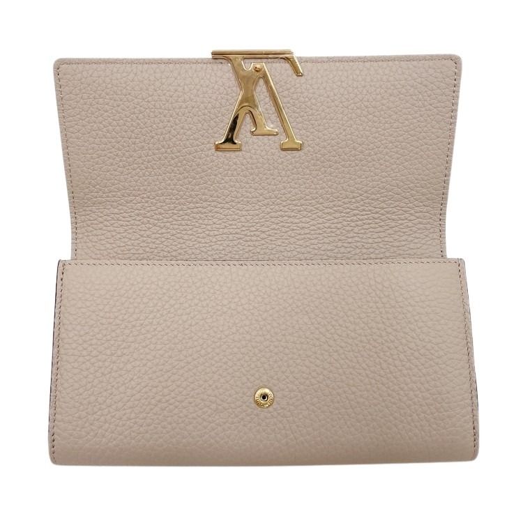 LOUIS VUITTON ルイヴィトン 長財布 ポルトフォイユ･カプシーヌ M61249 ガレ（ピンクベージュ系） トリヨンレザー レディース 二つ折り ゴールド金具 新品未使用展示品