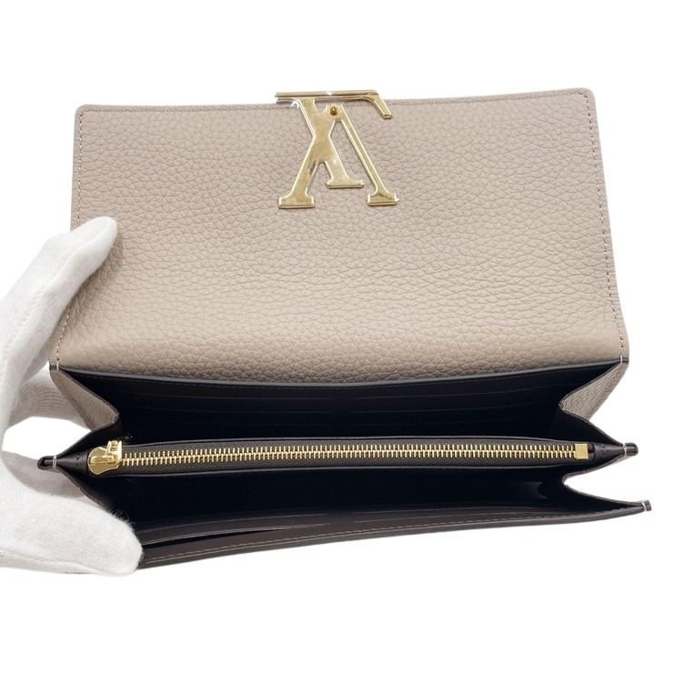 LOUIS VUITTON ルイヴィトン 長財布 ポルトフォイユ･カプシーヌ M61249 ガレ（ピンクベージュ系） トリヨンレザー レディース 二つ折り ゴールド金具 新品未使用展示品