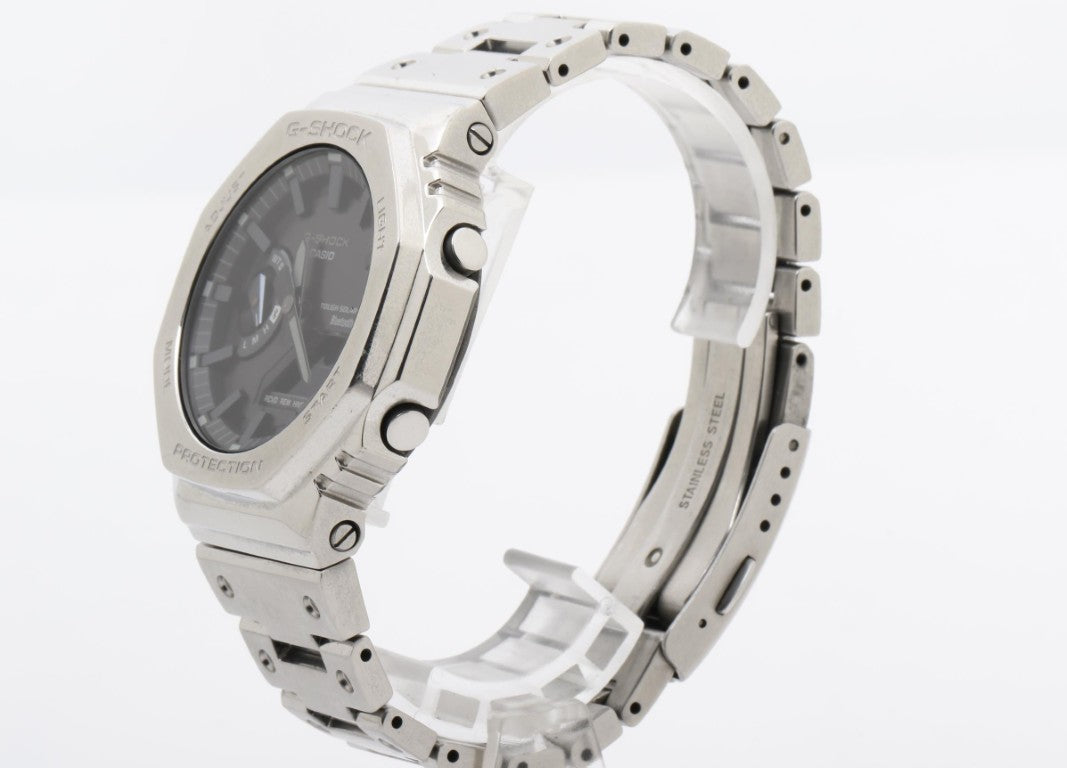 CASIO カシオ 時計 G-SHOCK FULL METAL 2100 Series GM-B2100SD-1AJF グレー シルバー系 ステンレススチール メンズ アナデジ 美品