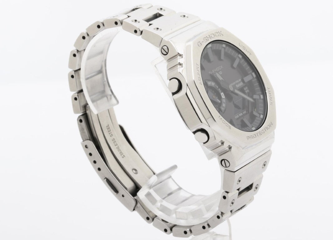 CASIO カシオ 時計 G-SHOCK FULL METAL 2100 Series GM-B2100SD-1AJF グレー シルバー系 ステンレススチール メンズ アナデジ 美品