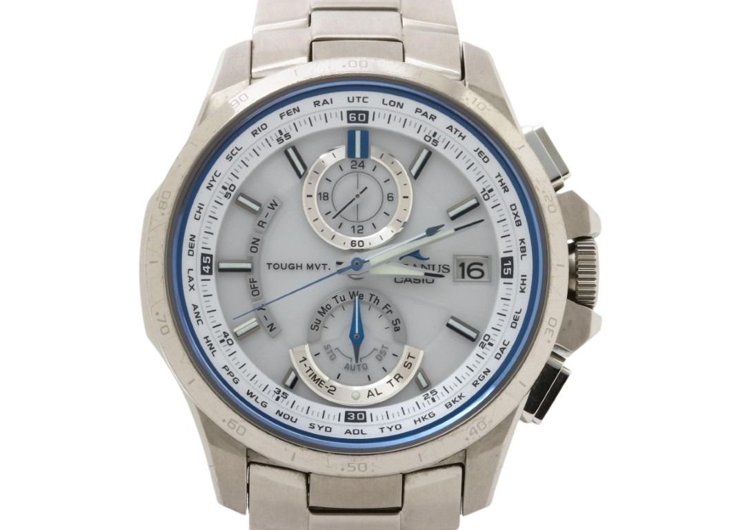 CASIO カシオ 時計 OCEANUS オシアナス OCW-T1000-7AJF ホワイト シルバー系 チタン メンズ アナログ 美品