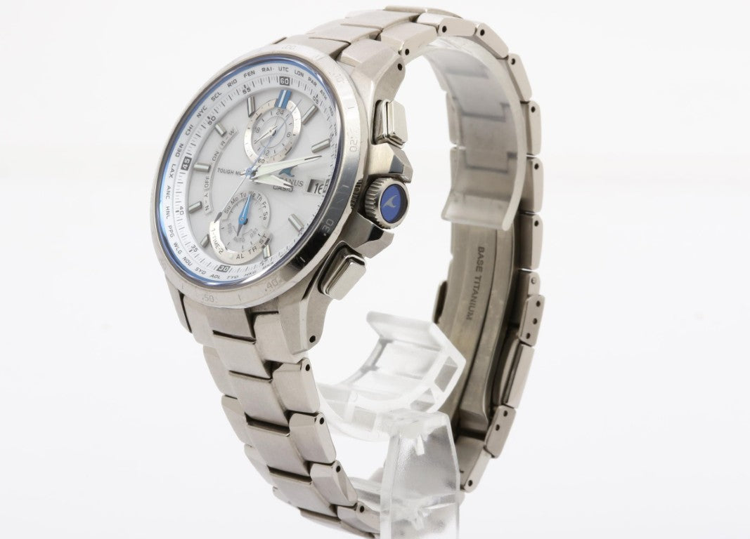 CASIO カシオ 時計 OCEANUS オシアナス OCW-T1000-7AJF ホワイト シルバー系 チタン メンズ アナログ 美品