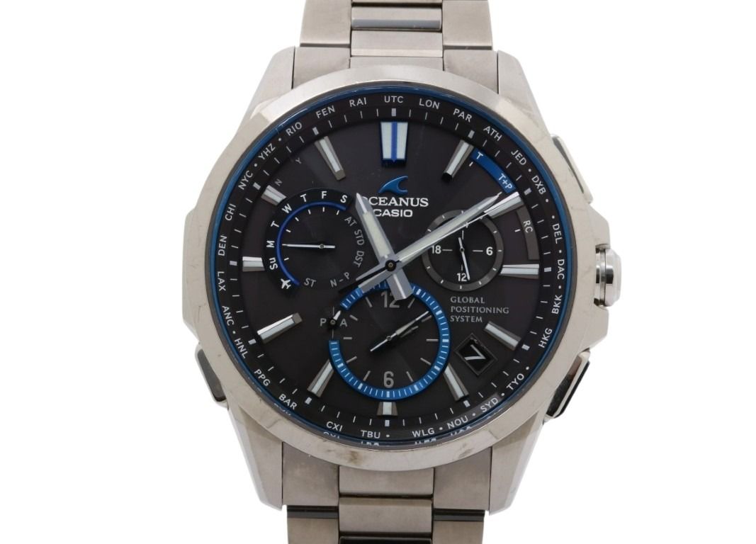 CASIO カシオ 時計 OCEANUS オシアナス OCW-G1100T-1AJF ブラック シルバー系 チタン メンズ アナログ 美品