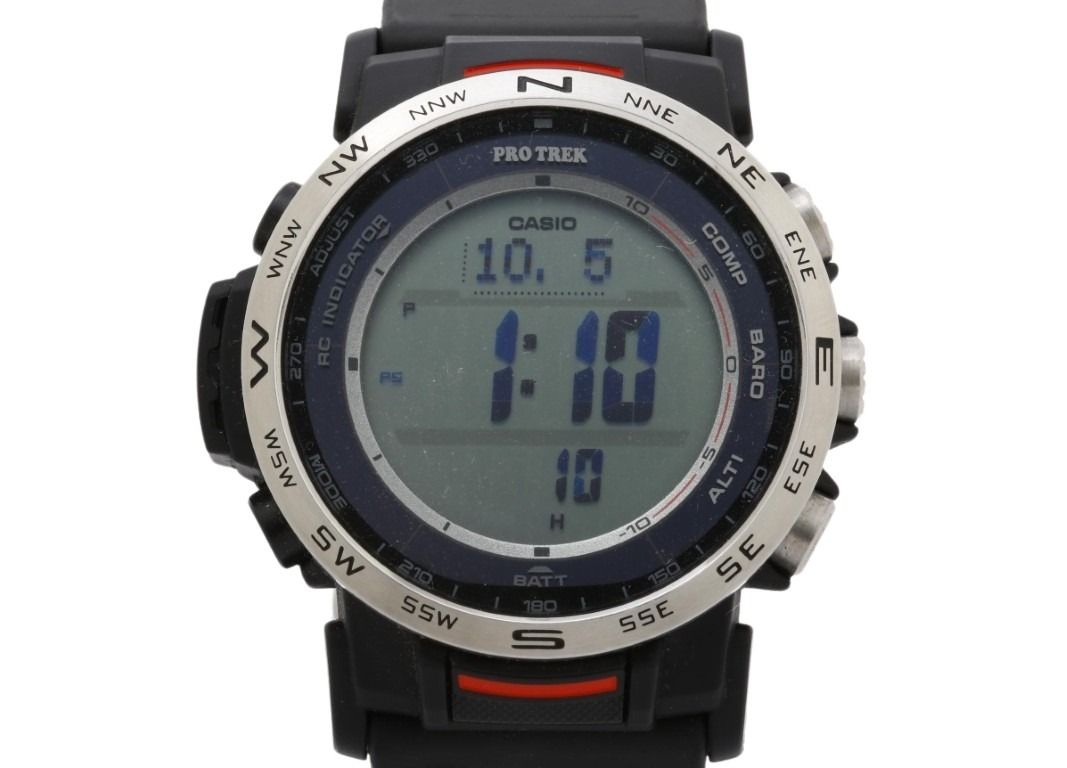 CASIO カシオ 時計 PRO TREK プロトレック Climber Line PRW-35-1AJF ブラック シルバー系 樹脂／ステンレススチール 樹脂バンド メンズ デジタル 美品