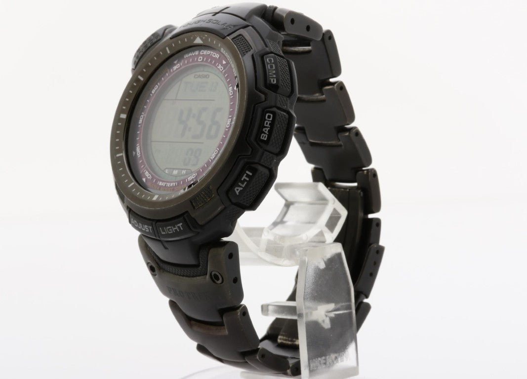 CASIO カシオ 時計 PRO TREK プロトレック PRW-1300YTJ-1JF ブラック系 チタン メンズ デジタル 美品