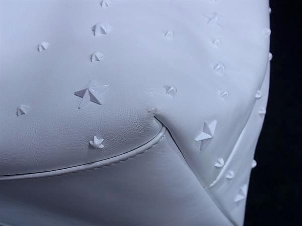 JIMMY CHOO ジミーチュウ トートバッグ ピムリコ ホワイト ブラック レザー レディース スタースタッズ エンボス