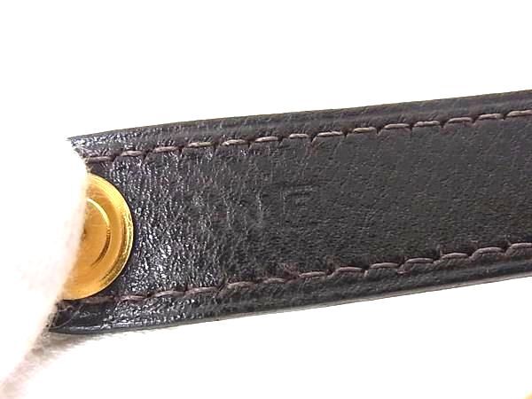 HERMES エルメス グローブホルダー バッグチャーム ダークブラウン レザー レディース ゴールド金具 美品