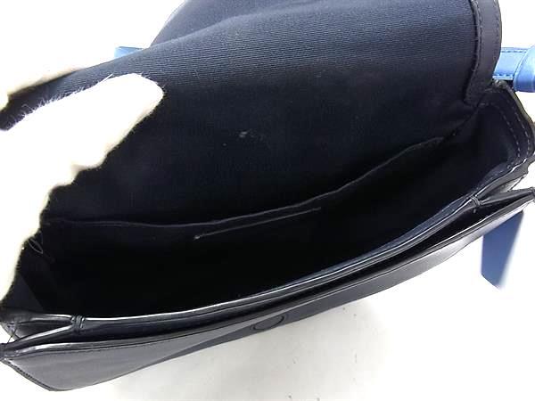 COACH コーチ ショルダーバッグ ホースアンドキャリッジ C4059 ネイビー系 PVC レザー レディース ゴールド金具 美品