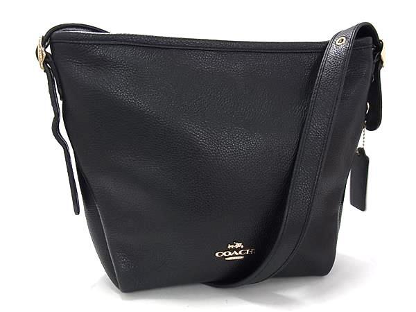 COACH コーチ ショルダーバッグ 36536 ブラック レザー レディース ゴールド金具 美品