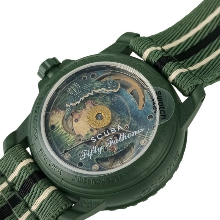 BLANCPAIN swatch ブランパン スウォッチ 時計 SCUBA フィフティファゾムス グリーンアビス SO35G100 グリーン文字盤 バイオセラミック ナイロン メンズ アナログ 新古未使用展示品