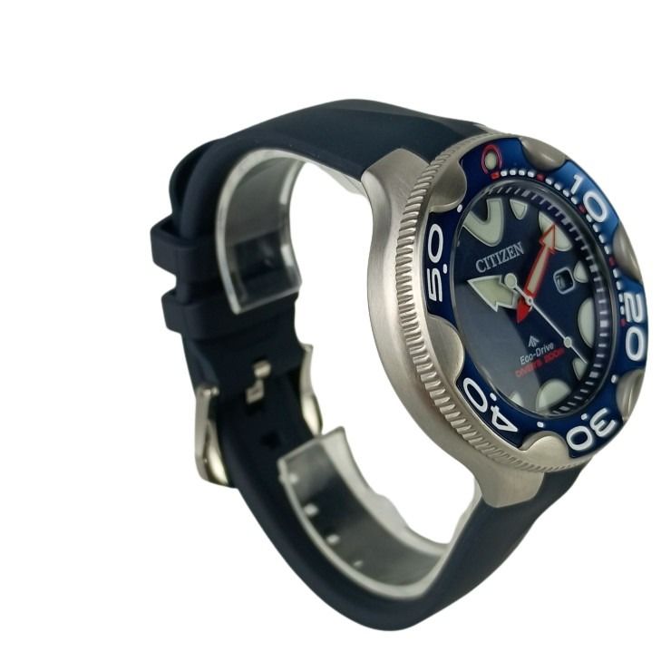 CITIZEN シチズン 時計 プロマスター マリン BN023101L E168S128714 ブルー文字盤 ステンレススチール ラバー メンズ アナログ 美品