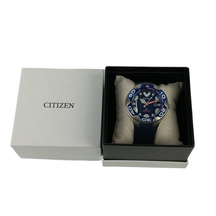 CITIZEN シチズン 時計 プロマスター マリン BN023101L E168S128714 ブルー文字盤 ステンレススチール ラバー メンズ アナログ 美品