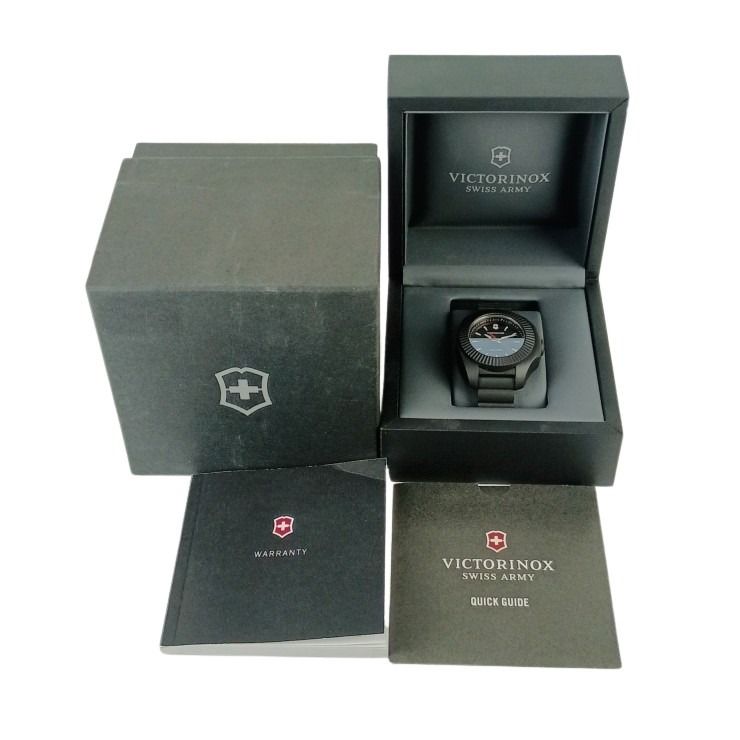 VICTORINOX ヴィクトリノックス 時計 イノックス V 241768 ブラック文字盤 ステンレススチール ユニセックス アナログ 美品