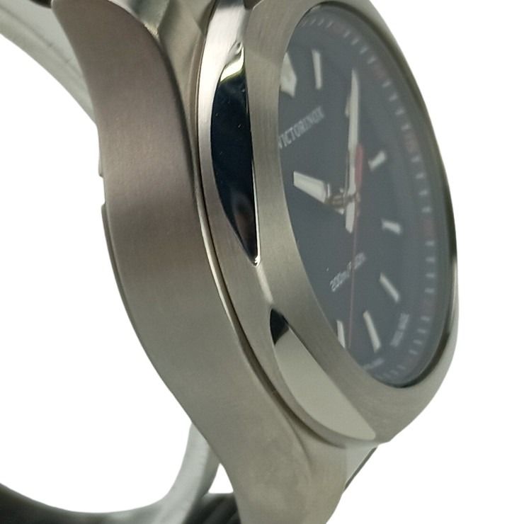 VICTORINOX ヴィクトリノックス 時計 イノックス V 241768 ブラック文字盤 ステンレススチール ユニセックス アナログ 美品