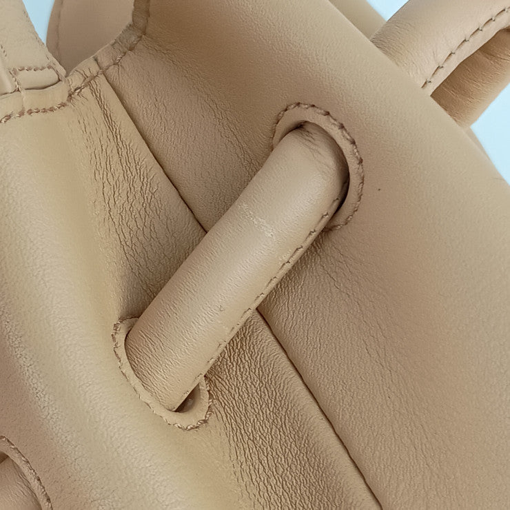 BOTTEGA VENETA ボッテガヴェネタ ショルダーバッグ BEAK ビーク 666531 ベージュ レザー レディース 2WAY ゴールド金具 美品