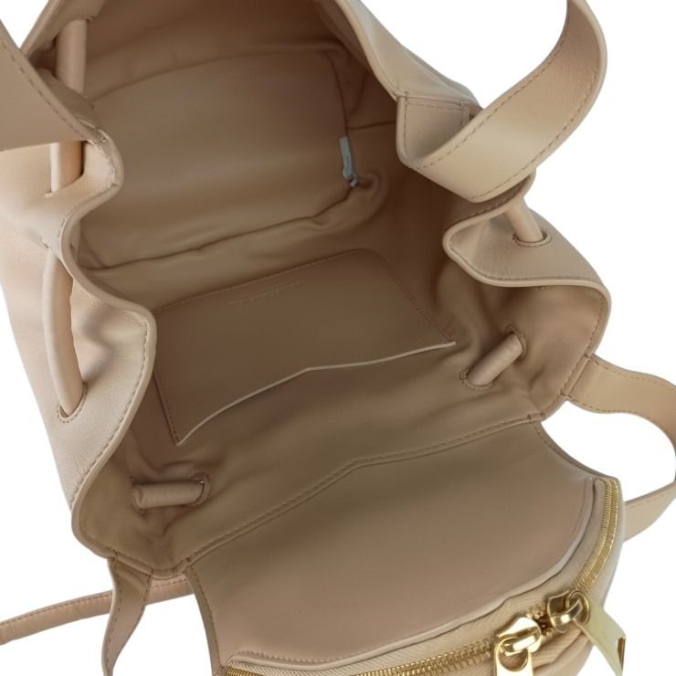 BOTTEGA VENETA ボッテガヴェネタ ショルダーバッグ BEAK ビーク 666531 ベージュ レザー レディース 2WAY ゴールド金具 美品