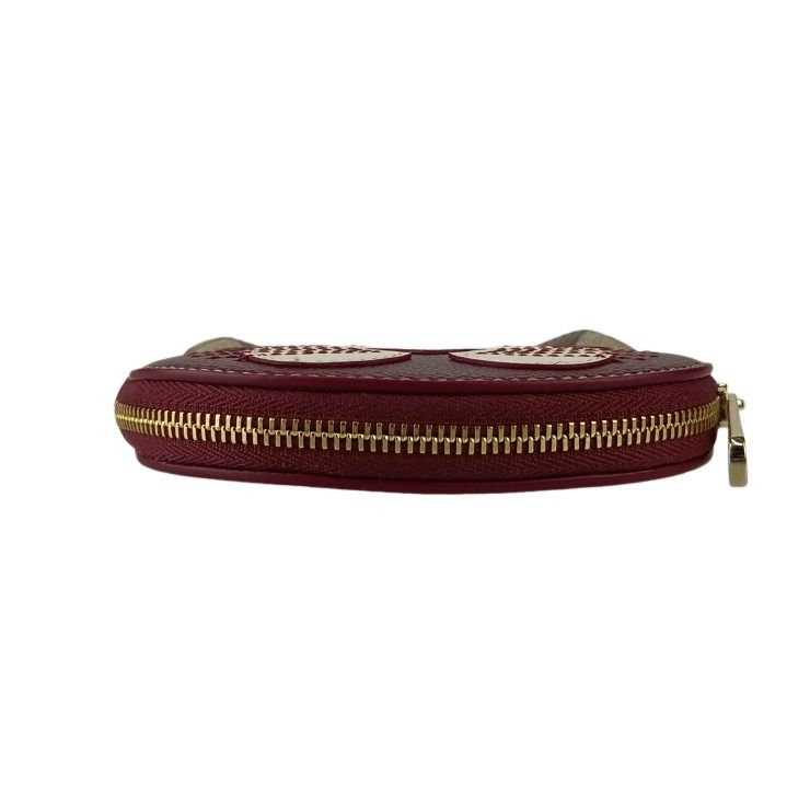 GUCCI グッチ コインケース GGスプリーム ズー キャット シェイプ 818766 ボルドー ベージュ PVC レザー レディース ゴールド金具 新古未使用展示品