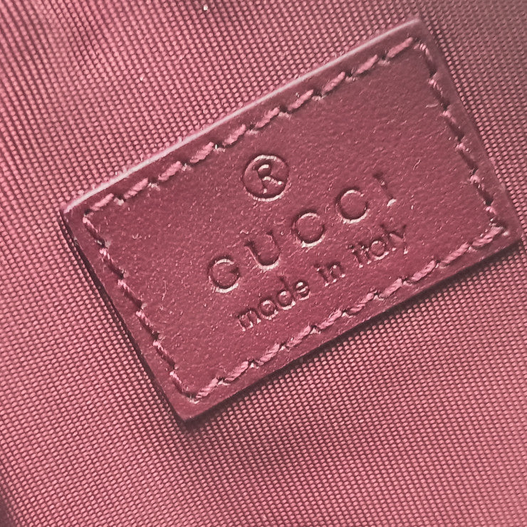 GUCCI グッチ コインケース GGスプリーム ズー キャット シェイプ 818766 ボルドー ベージュ PVC レザー レディース ゴールド金具 新古未使用展示品