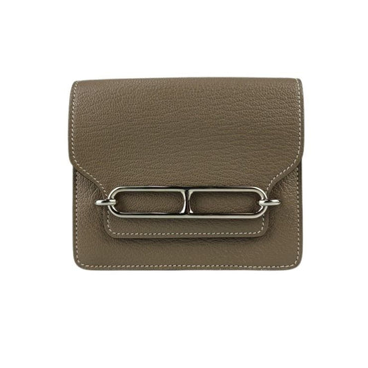 HERMES エルメス コインケース ロウリス ルリ スリム エトゥープ シェブルミゾル レディース シルバー金具 超美品