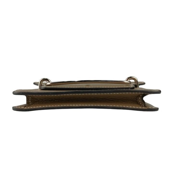 HERMES エルメス コインケース ロウリス ルリ スリム エトゥープ シェブルミゾル レディース シルバー金具 超美品
