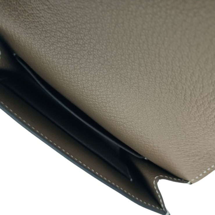HERMES エルメス コインケース ロウリス ルリ スリム エトゥープ シェブルミゾル レディース シルバー金具 超美品