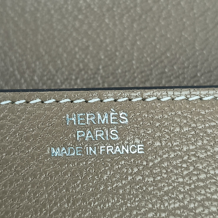 HERMES エルメス コインケース ロウリス ルリ スリム エトゥープ シェブルミゾル レディース シルバー金具 超美品