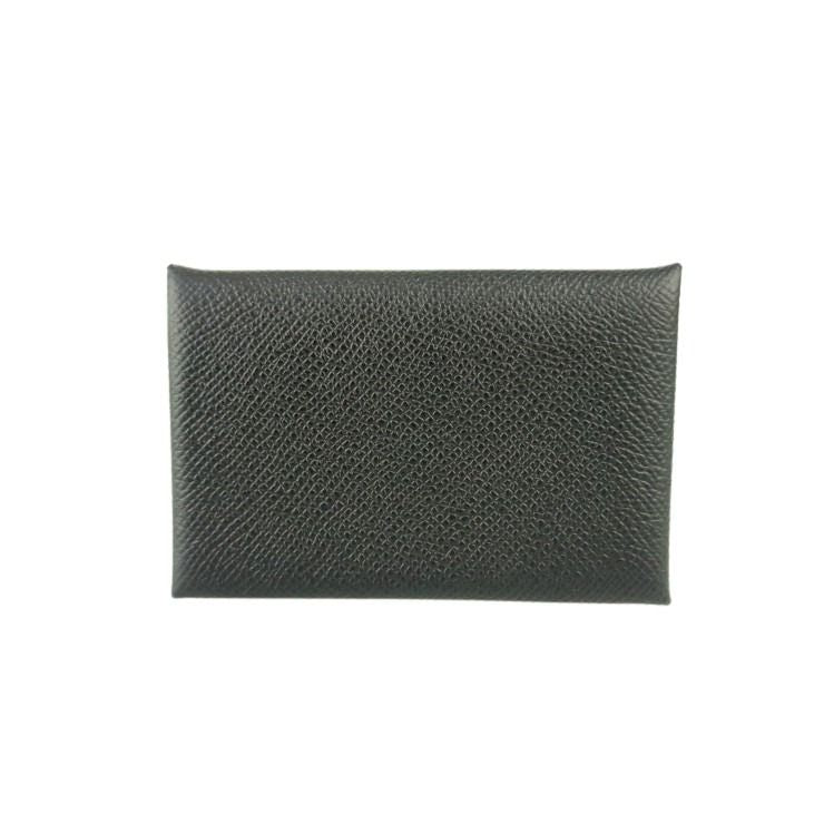 HERMES エルメス カードケース/名刺入れ CALVI カルヴィ 044164CK BLACK エプソン ユニセックス 超美品