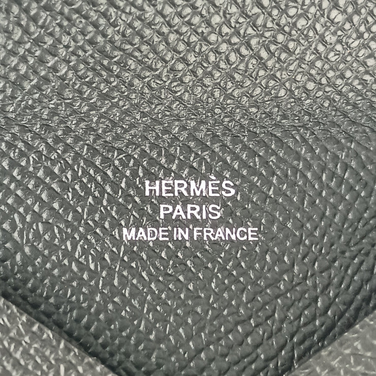 HERMES エルメス カードケース/名刺入れ CALVI カルヴィ 044164CK BLACK エプソン ユニセックス 超美品