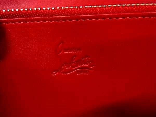 Christian Louboutin クリスチャンルブタン 長財布 パネトーネ ウォレット 1175099 ボルドー系 レザー ユニセックス スパイクスタッズ ラウンドファスナー ゴールド金具 美品