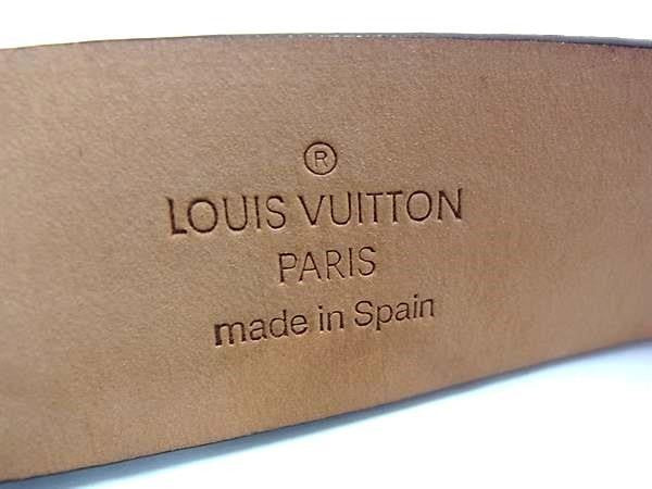 LOUIS VUITTON ルイヴィトン ベルト ダミエ サンチュール キャレ M6803 エベヌ系 PVC レザー ユニセックス 美品
