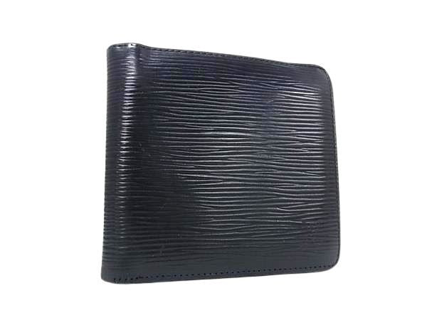 LOUIS VUITTON ルイヴィトン 二つ折り財布 エピ ポルト ビエ カルト クレディ モネ M63542 ブラック系 レザー ユニセックス 美品