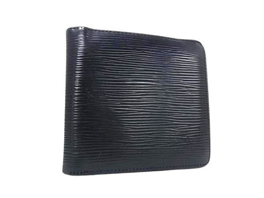 LOUIS VUITTON ルイヴィトン 二つ折り財布 エピ ポルト ビエ カルト クレディ モネ M63542 ブラック系 レザー ユニセックス 美品