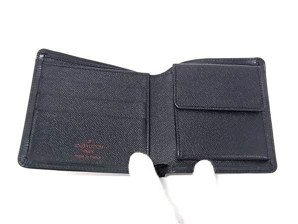 LOUIS VUITTON ルイヴィトン 二つ折り財布 エピ ポルト ビエ カルト クレディ モネ M63542 ブラック系 レザー ユニセックス 美品