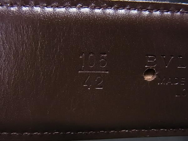 BVLGARI ブルガリ ベルト ロゴマニア ベージュ系 ブラウン系 キャンバス×レザー ユニセックス シルバー金具 美品
