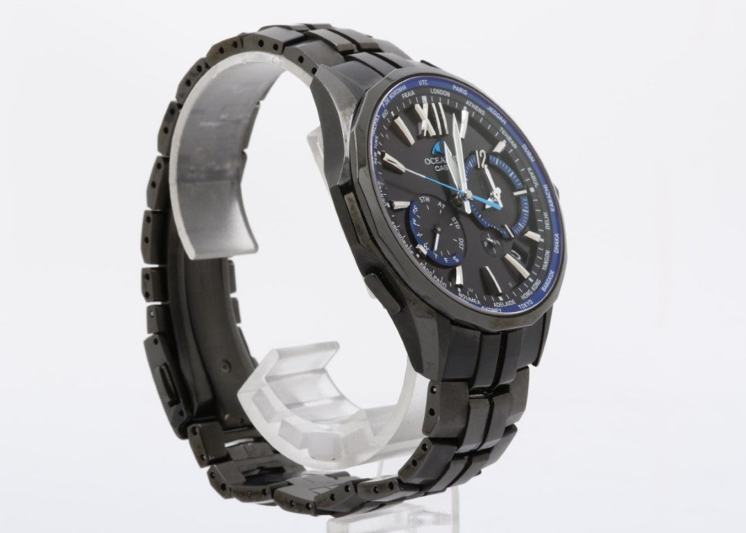 CASIO カシオ 腕時計 OCEANUS Manta オシアナス マンタ OCW-S3400B-1AJF ブラック系 チタン メンズ アナログ 美品
