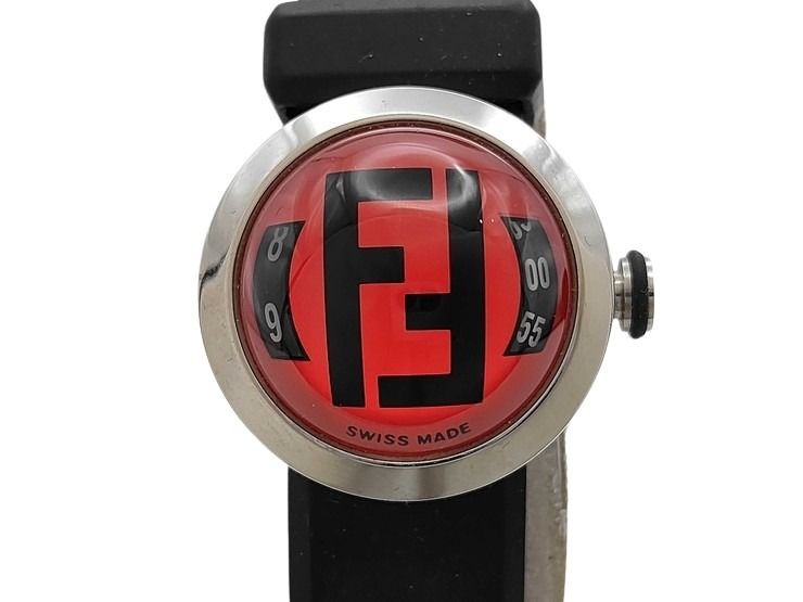 FENDI フェンディ 腕時計 ブースラ 8010L レッド ブラック系 ステンレス ラバー レディース クォーツ 美品