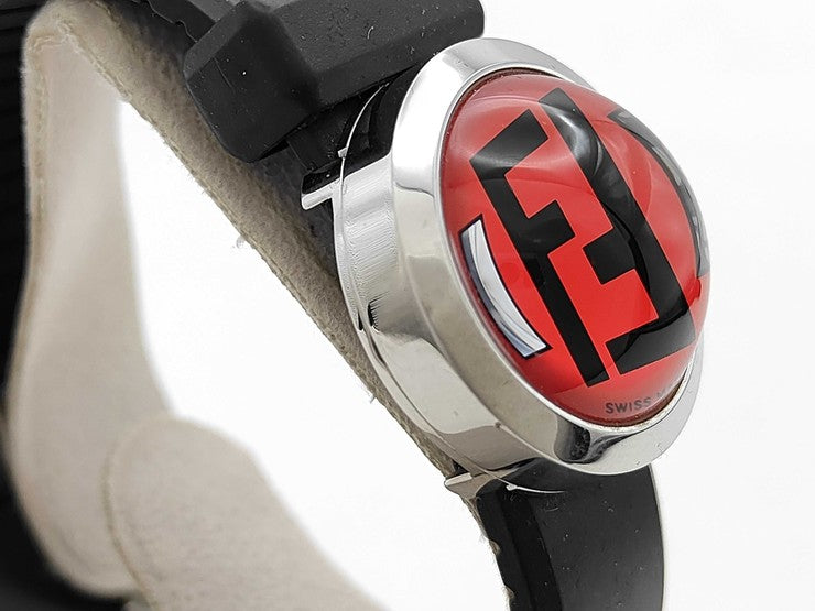 FENDI フェンディ 腕時計 ブースラ 8010L レッド ブラック系 ステンレス ラバー レディース クォーツ 美品