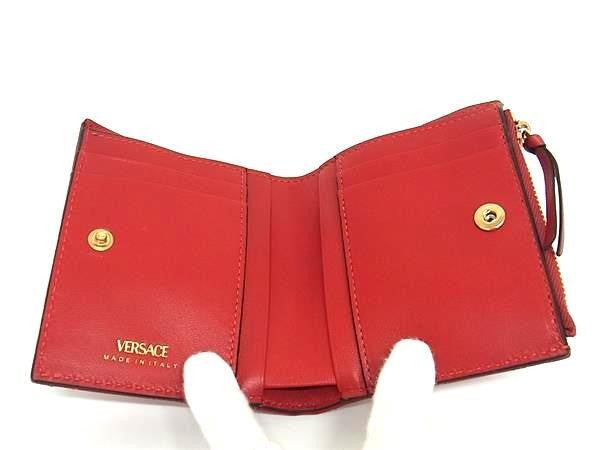 VERSACE ヴェルサーチェ 二つ折り財布 メデューサ 1005564 レッド系 レザー レディース 新品未使用展示品