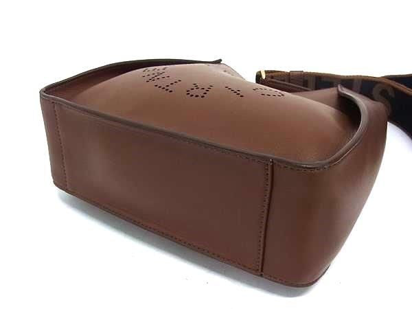 STELLA McCARTNEY ステラ マッカートニー ショルダーバッグ ブラウン系 レザー レディース パンチング ロゴ ゴールド金具 美品