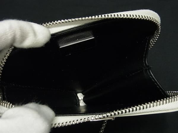 PRADA プラダ ショルダーバッグ トライアングルロゴ 1NR005 アイボリー系 レザー レディース チェーン ミニバッグ ポーチ シルバー金具 超美品