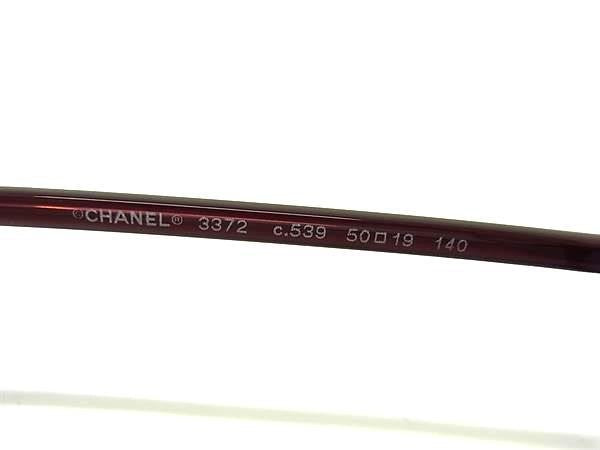 CHANEL シャネル サングラス ココマーク 3372 ボルドー系×レンズ クリアブルー系 プラスチック ユニセックス 美品