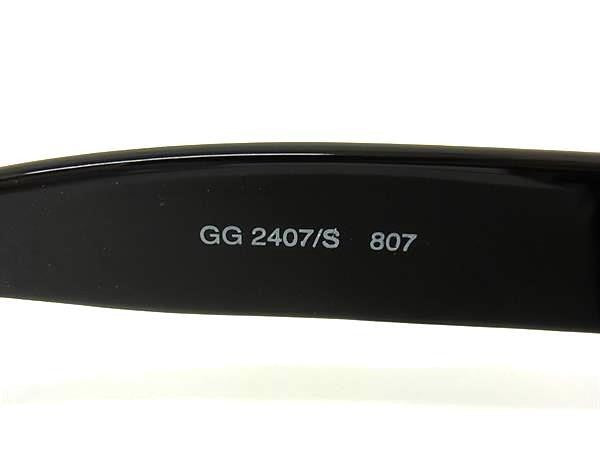 GUCCI グッチ サングラス インターロッキングG GG2407/S ブラック系×レンズ クリアブルー系 プラスチック ユニセックス 美品
