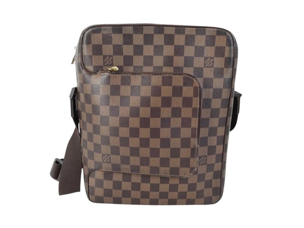 LOUIS VUITTON ルイヴィトン ショルダーバッグ オラフGM N41440 エベヌ（ブラウン）系 ダミエ メンズ 美品