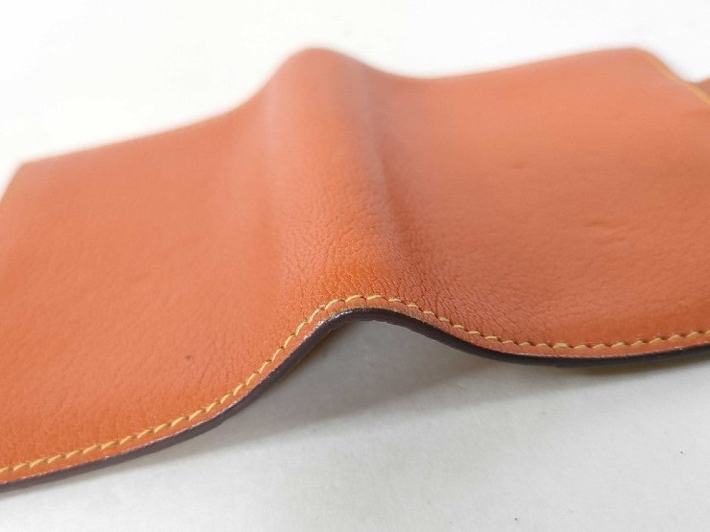 HERMES エルメス 手帳ケース アジェンダ ミニ オレンジ系 イエロー系 レザー ユニセックス 文房具 ステーショナリー 美品
