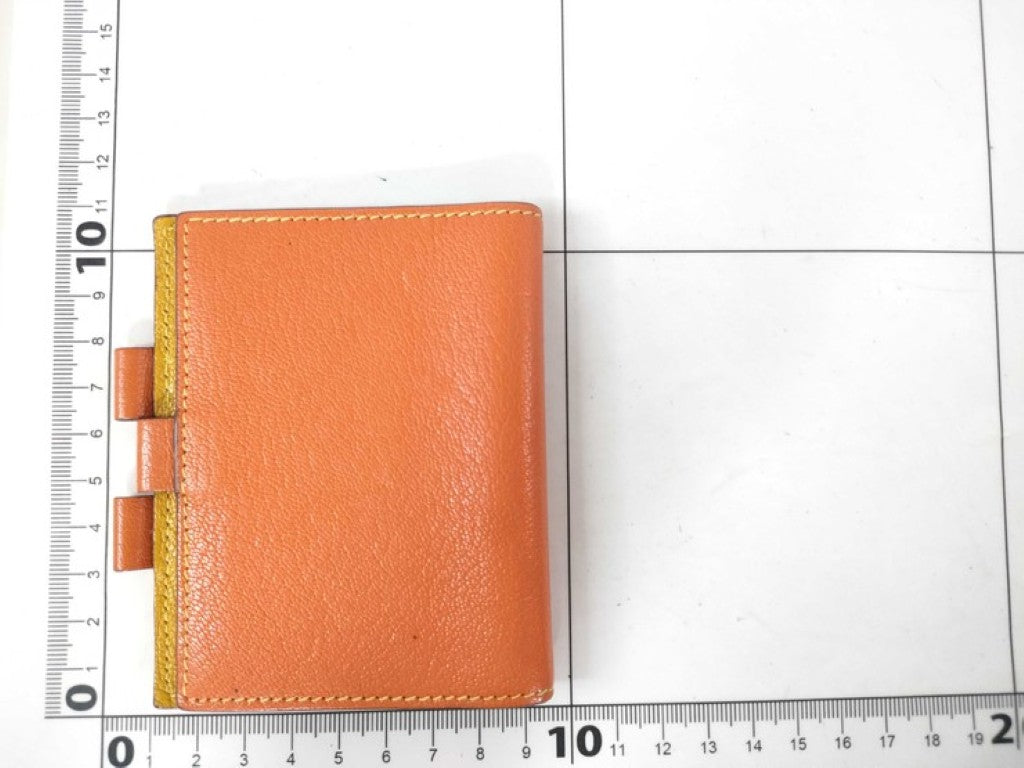 HERMES エルメス 手帳ケース アジェンダ ミニ オレンジ系 イエロー系 レザー ユニセックス 文房具 ステーショナリー 美品