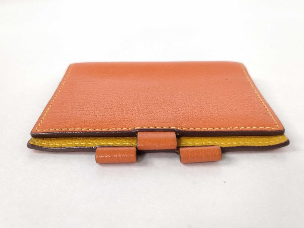 HERMES エルメス 手帳ケース アジェンダ ミニ オレンジ系 イエロー系 レザー ユニセックス 文房具 ステーショナリー 美品