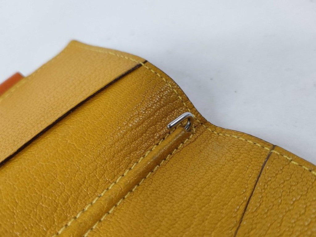 HERMES エルメス 手帳ケース アジェンダ ミニ オレンジ系 イエロー系 レザー ユニセックス 文房具 ステーショナリー 美品