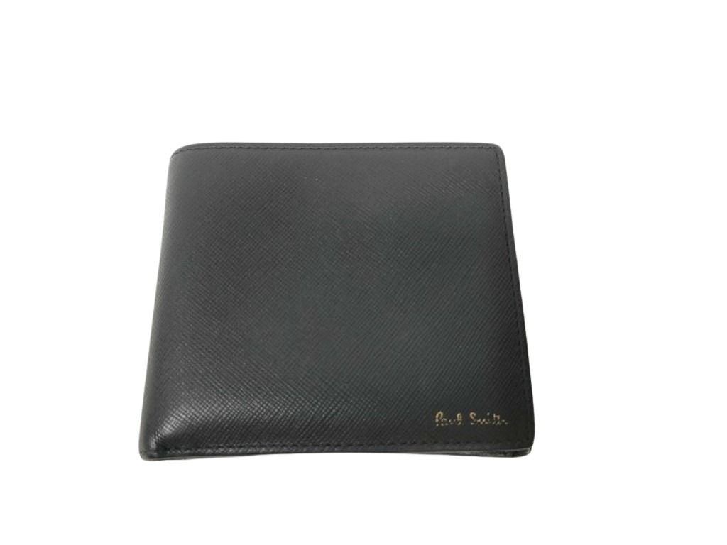 Paul Smith ポールスミス 2つ折り財布 M1A ブラック マルチカラー系 レザー メンズ ミニクーパー 美品