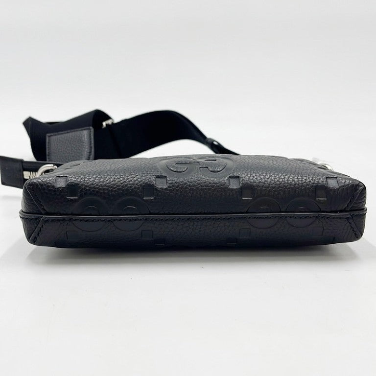 GUCCI グッチ ショルダーバッグ ジャンボGG 761747 ブラック系 レザー ユニセックス 2WAY シルバー金具 新品未使用展示品